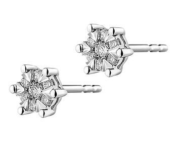 Kolczyki z białego złota z brylantami 0,12 ct - próba 375