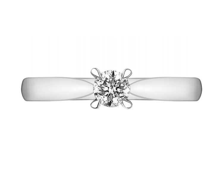 14ct White Gold Ring with Diamond - 0,14 ct - fineness 9 K