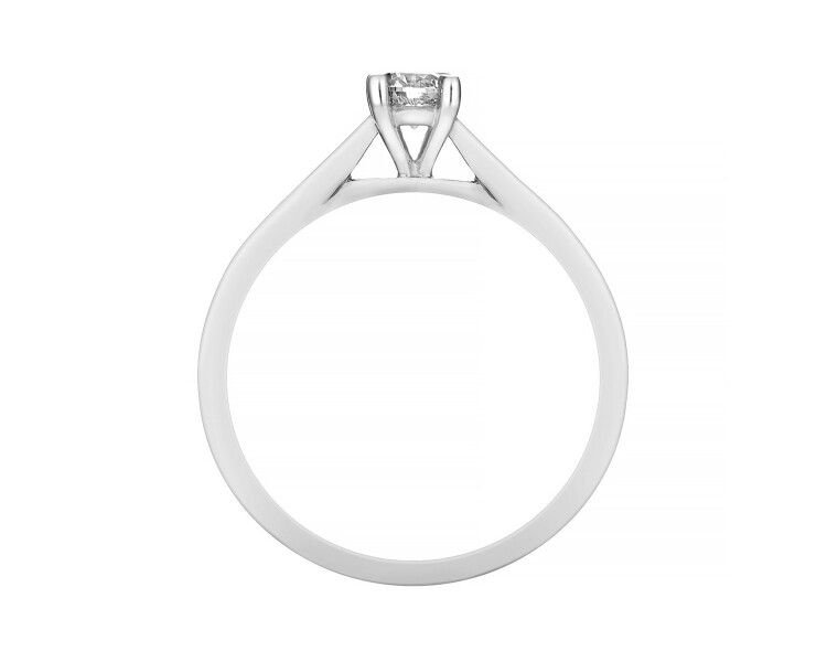 14ct White Gold Ring with Diamond - 0,14 ct - fineness 9 K