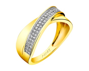 Yellow Gold Diamond Ring 0,15 ct - fineness 9 K