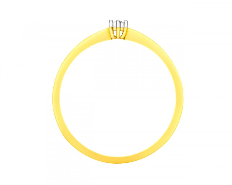 Prsten ze žlutého a bílého zlata s briliantem 0,01 ct - ryzost 585