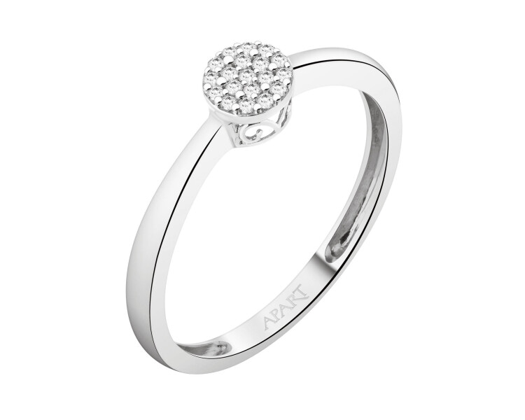 White Gold Diamond Ring - 0,06 ct - fineness 18 K