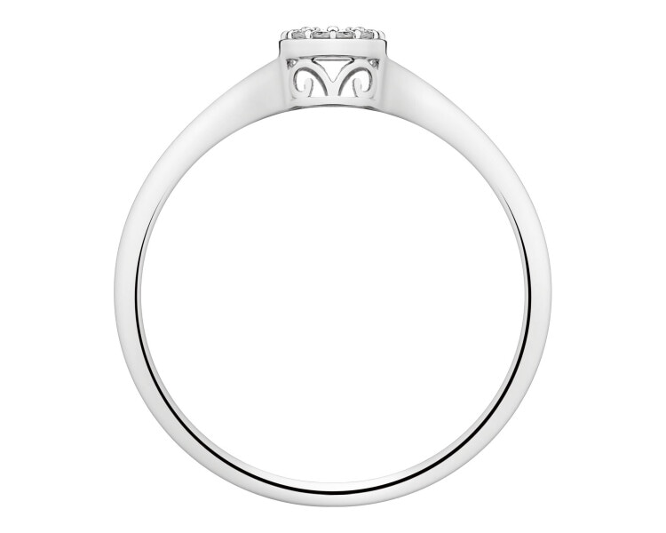 White Gold Diamond Ring - 0,06 ct - fineness 18 K