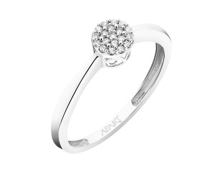 White Gold Diamond Ring 0,06 ct - fineness 18 K