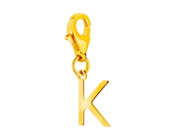Złota zawieszka charms - litera K