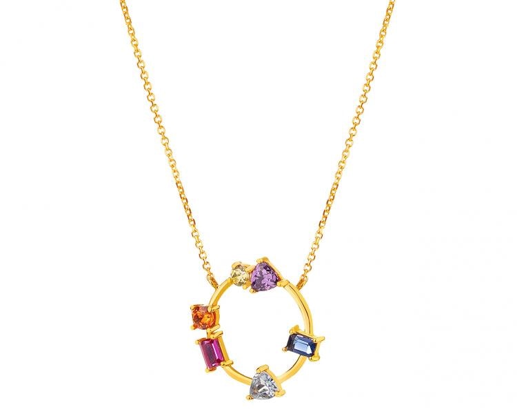 Yellow gold necklace with cubic zirconias