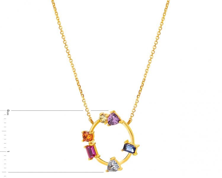 Yellow gold necklace with cubic zirconias