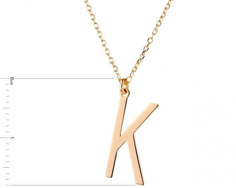 Sterling Silver Necklace - Letter K