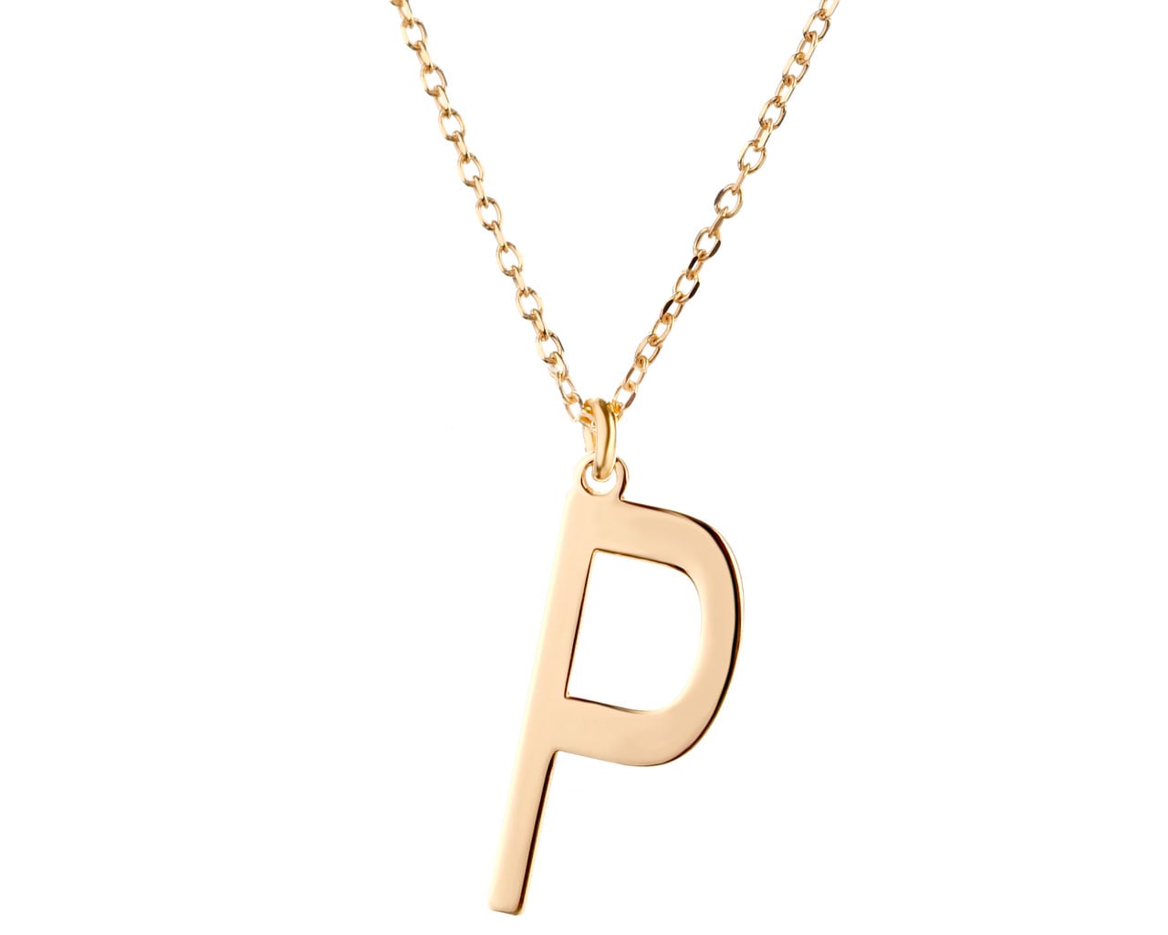 Naszyjnik srebrny - litera P
