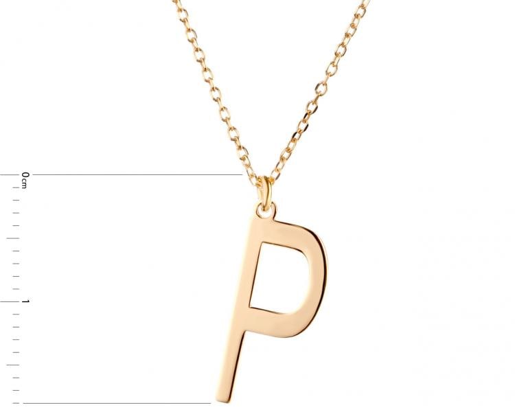 Pozlacený stříbrný náhrdelník - písmeno P