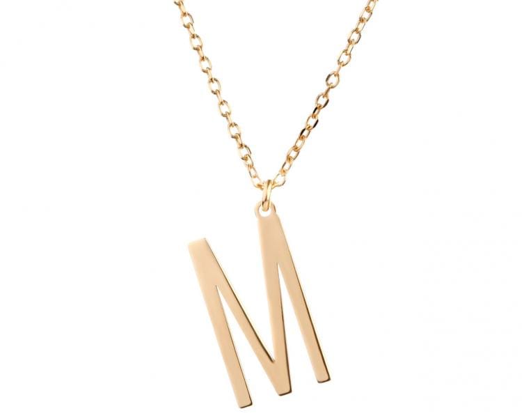 Pozlacený stříbrný náhrdelník - písmeno M