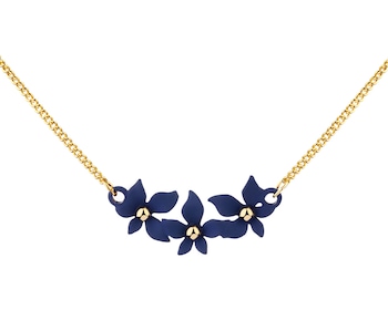 Pozlacený náhrdelník z mosazi - květy