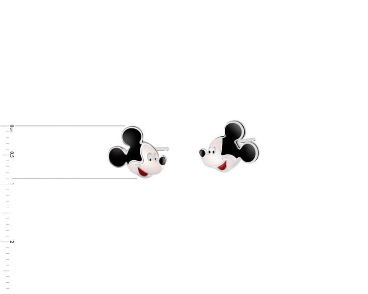 Kolczyki srebrne z emalią - Myszka Mickey, Disney
