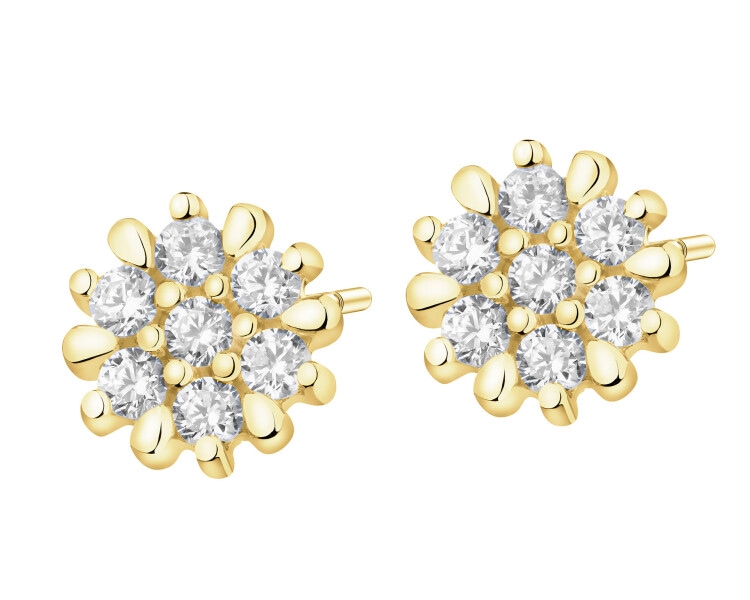 14ct Yellow Gold Earrings with Cubic Zirconia
