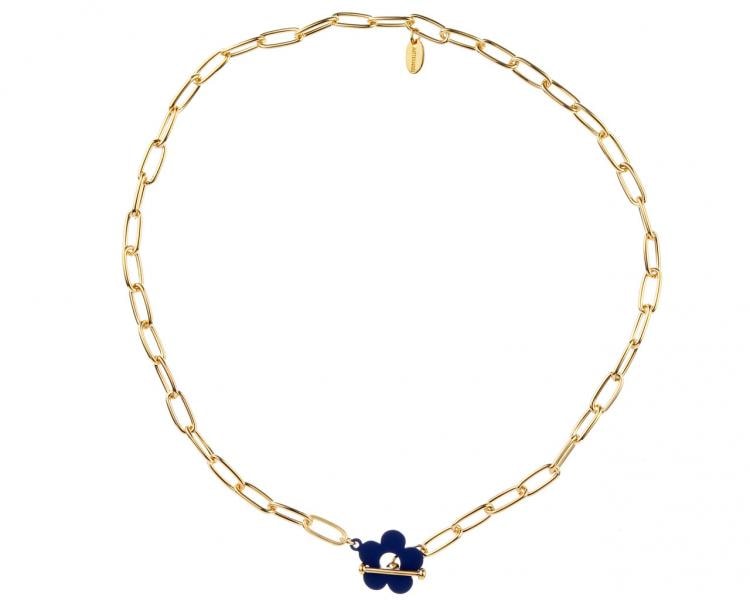 Pozlacený náhrdelník z mosazi - květ