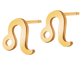 Złote kolczyki - znak zodiaku Lew