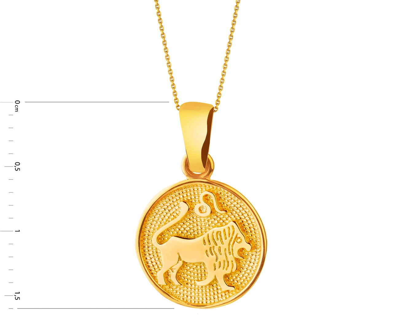 Złota zawieszka -  znak zodiaku Lew