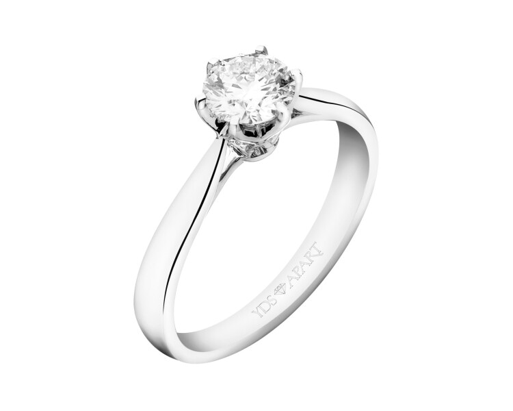 Pierścionek z białego złota z brylantami - 0,72 ct - próba 750