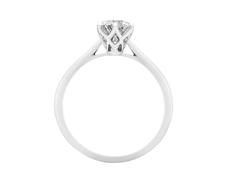 Pierścionek z białego złota z brylantami - 0,72 ct - próba 750