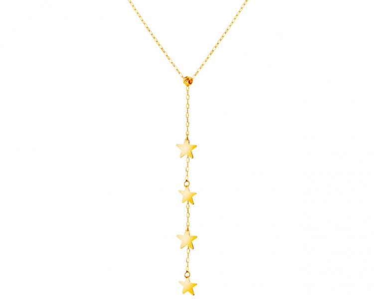 Zlatý náhrdelník s cirkony, anker - hvězdy