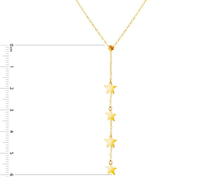 Zlatý náhrdelník s cirkony, anker - hvězdy