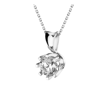 14 K Rhodium-Plated White Gold Pendant with Diamond - 0,70 ct - fineness 14 K