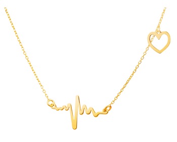 Yellow Gold Necklace - Heartbeat Sign
