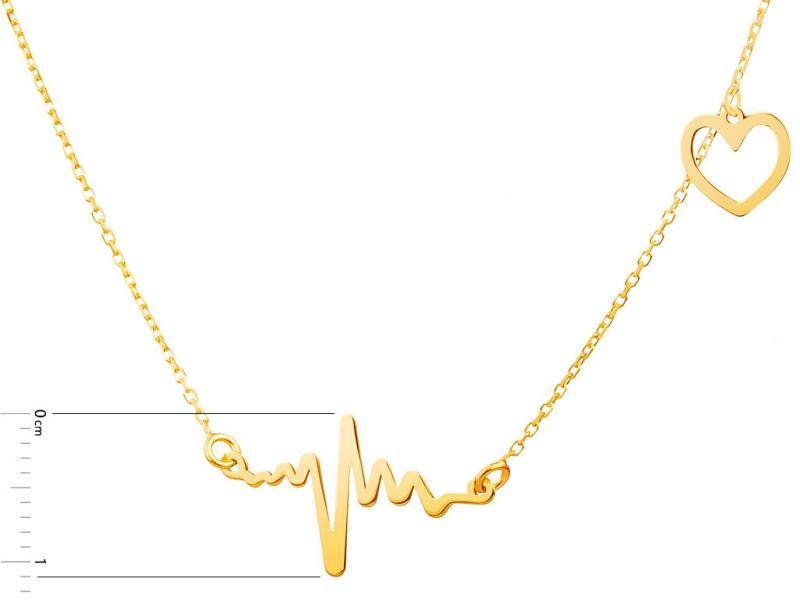 Yellow Gold Necklace - Heartbeat Sign