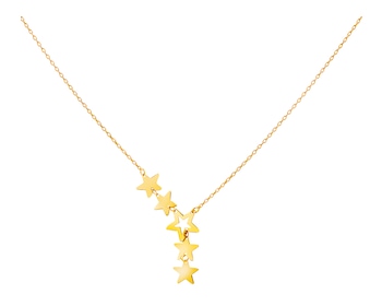 Zlatý náhrdelník se zirkonem, anker - hvězdy