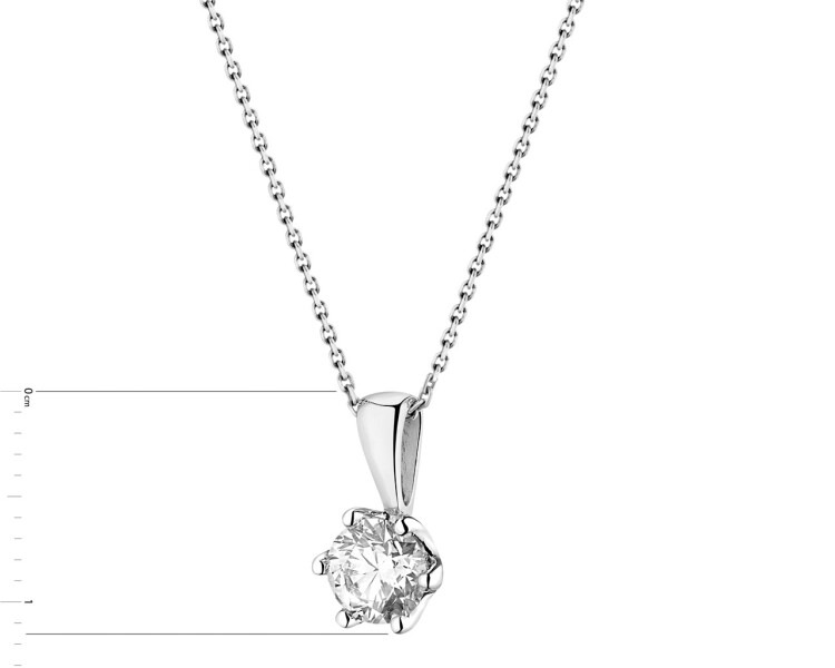 Zawieszka z białego złota z brylantem 0,50 ct - próba 585