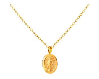 Złoty naszyjnik z wizerunkiem Matki Boskiej, ankier  