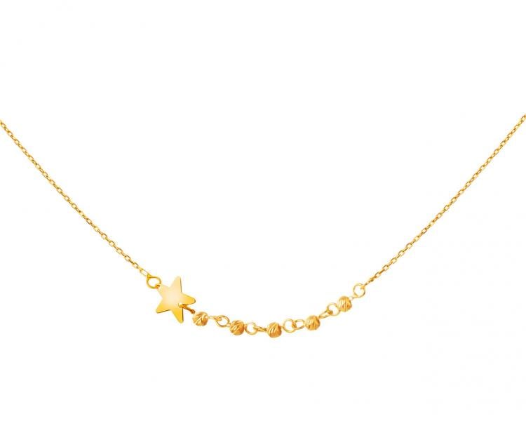 Zlatý náhrdelník, anker - hvězda, kuličky