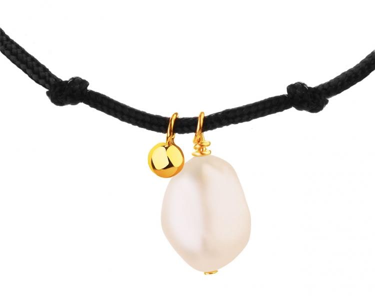 Bracelet with elements of yellow gold and pearl - ball