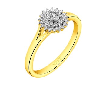 Prsten ze žlutého zlata s diamanty  0,15 ct - ryzost 585></noscript>
                    </a>
                </div>
                <div class=