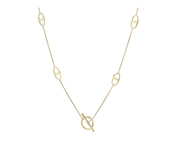 Yellow Gold Diamond Necklace - 0,005 ct - fineness 9 K