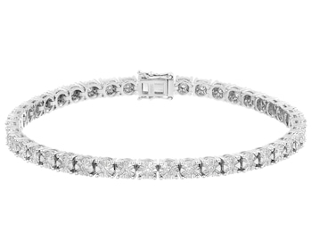 Náramek z bílého zlata s brilianty - 18 cm - 2,52 ct - ryzost 585