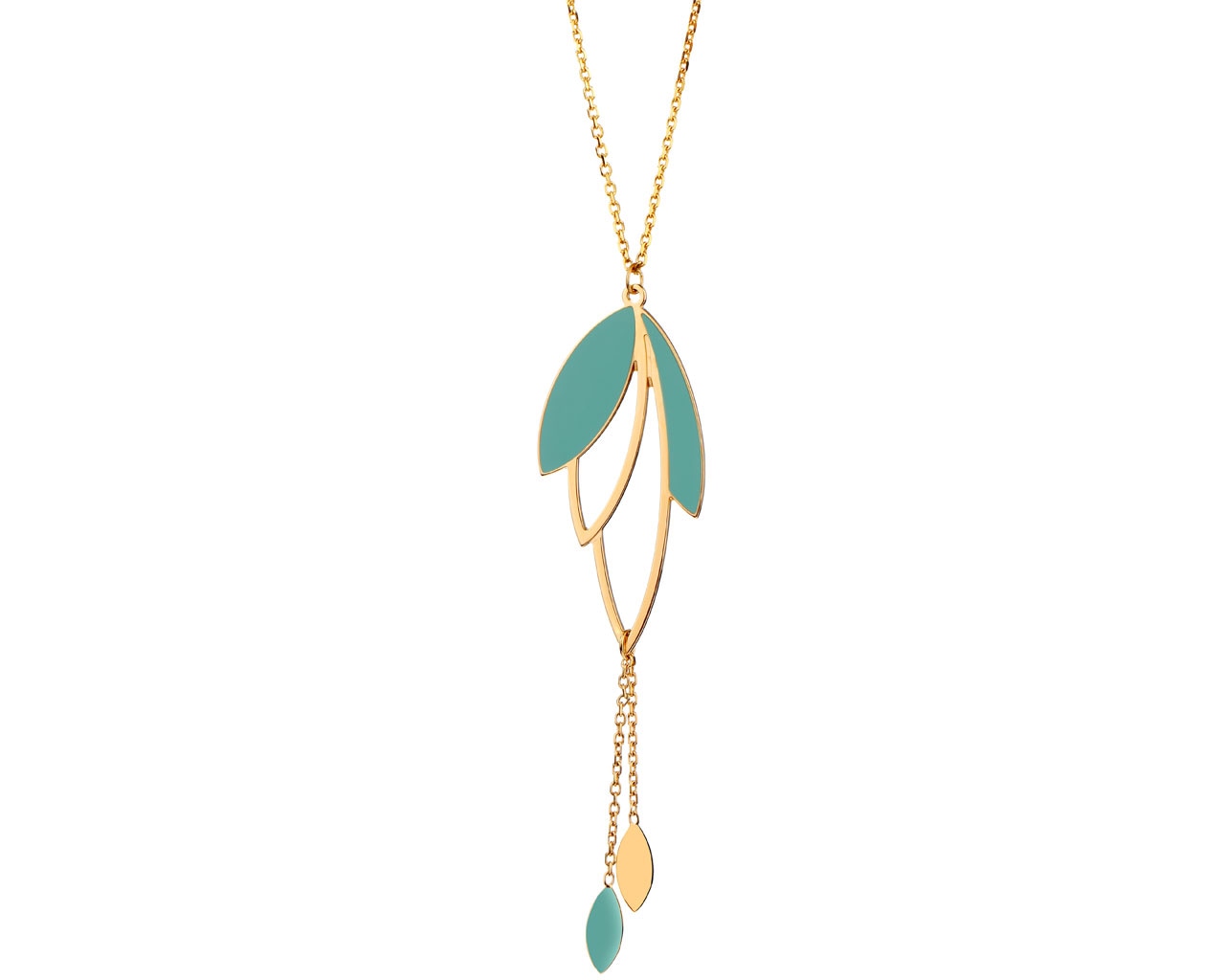 Yellow Gold Necklace with Enamel