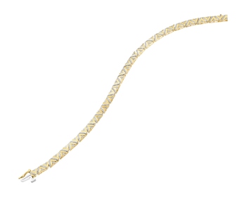 Bransoletka z żółtego złota z diamentami - 18 cm - - 0,50 ct - próba 585