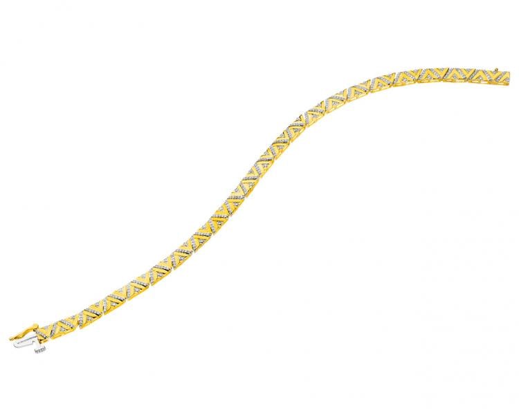 Bransoletka z żółtego złota z diamentami - 18 cm - 0,50 ct - próba 585