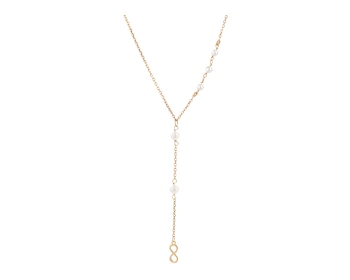 Gold plated silver necklace with mother of pearl - infinity