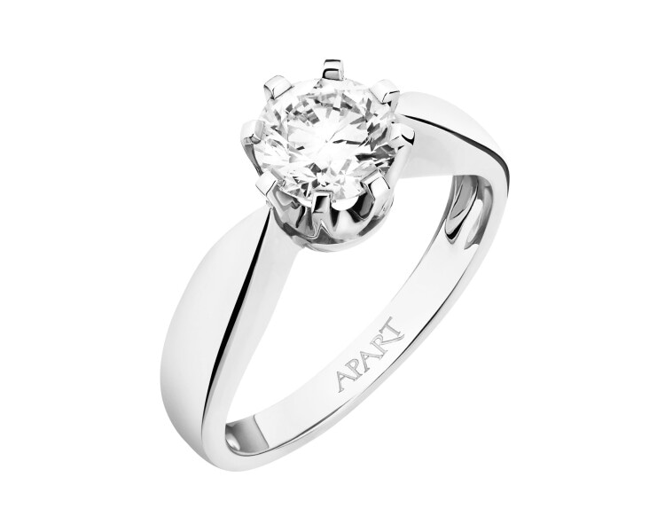 Prsten z bílého zlata s briliantem - SI2/H - 1,00 ct - ryzost 585