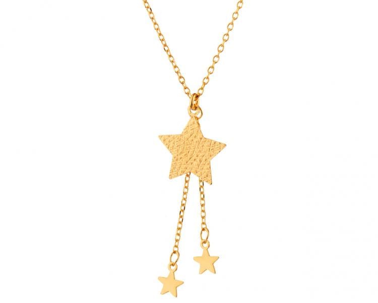 Pozlacený stříbrný náhrdelník - hvězdy