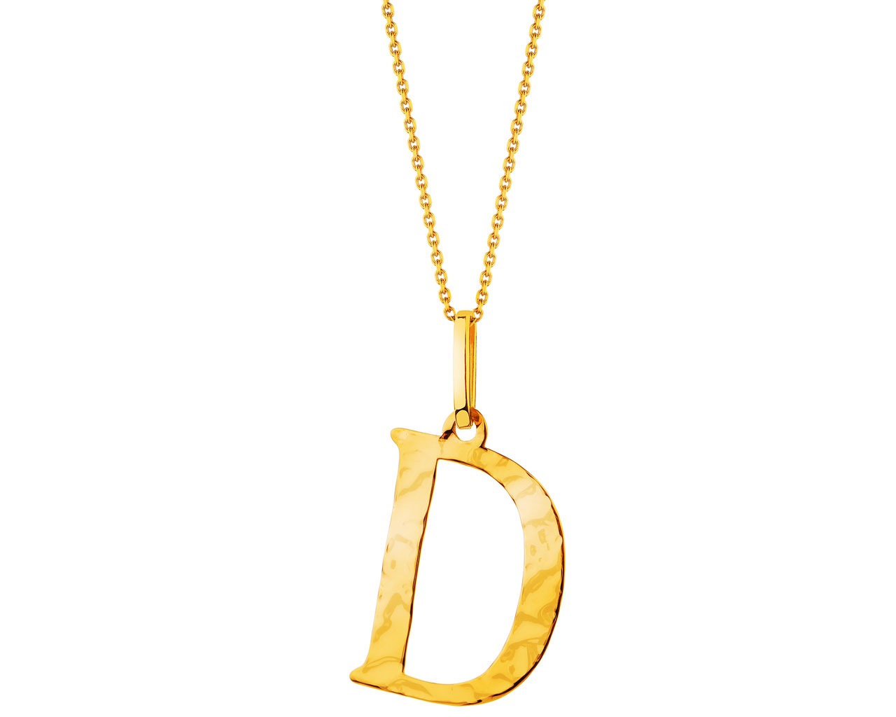 Złota zawieszka - litera D
