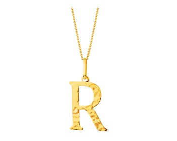 Złota zawieszka - litera  R