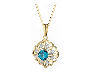 14 K Rhodium-Plated Yellow Gold Pendant  - fineness 14 K