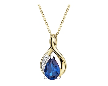 9 K Rhodium-Plated Yellow Gold Pendant  - fineness 9 K