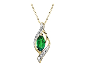 9 K Rhodium-Plated Yellow Gold Pendant  - fineness 9 K