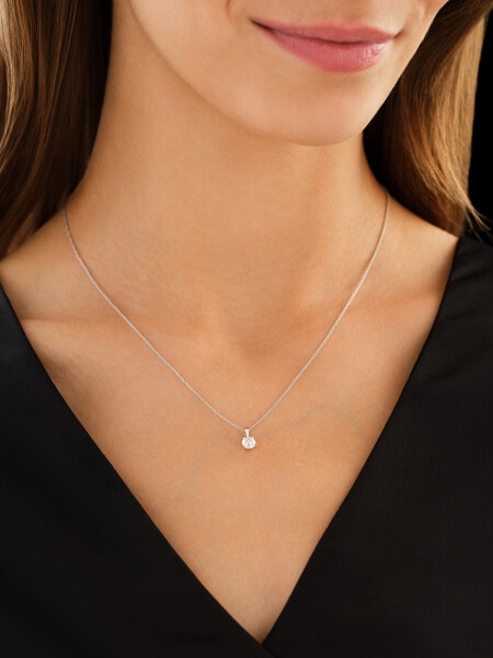 14 K Rhodium-Plated White Gold Pendant with Diamond - 0,50 ct - fineness 14 K