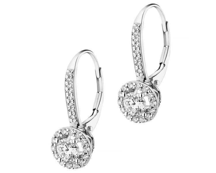 Náušnice z bílého zlata s brilianty - 0,86 ct - ryzost 750