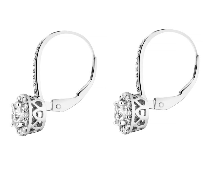 Náušnice z bílého zlata s brilianty - 0,86 ct - ryzost 750